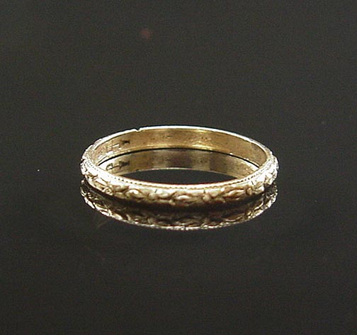   ANTIQUE VICTORIAN ORANGE BLOSSOM ETERNITY BABY PINKY RING YELLOW GOLD